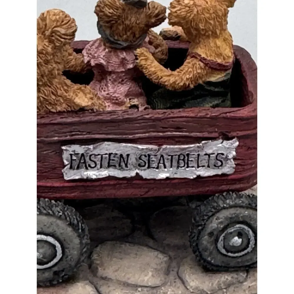 Boyds Bears Huck w/ Mandy Zoe Zack Rollin Along Wagon Figurine 227727